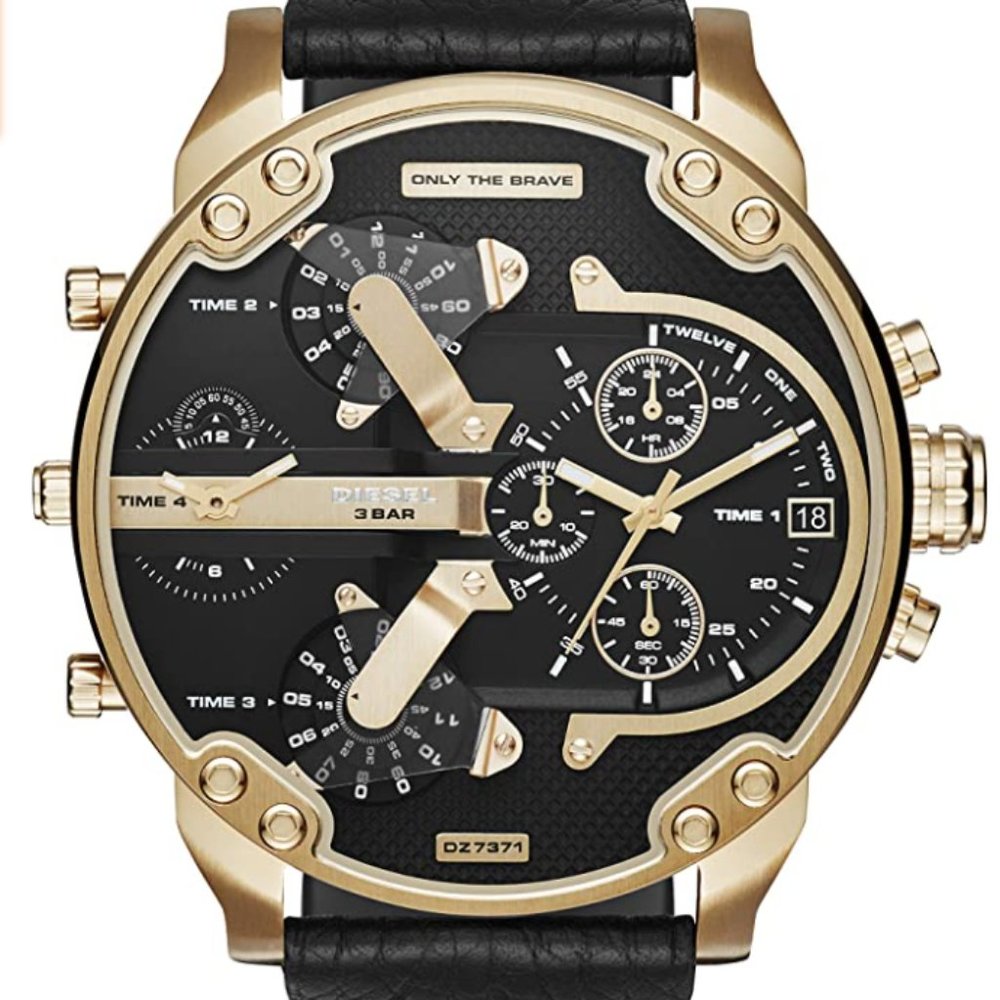New - Men's Gold Stainless Steel Chronograph Quartz Watch